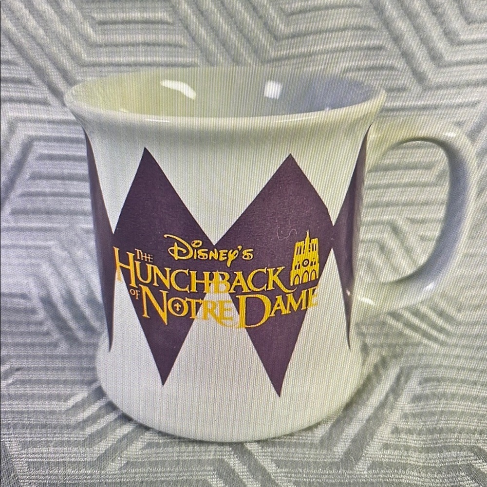 Purple and White Ceramic Mug with Geometric Design